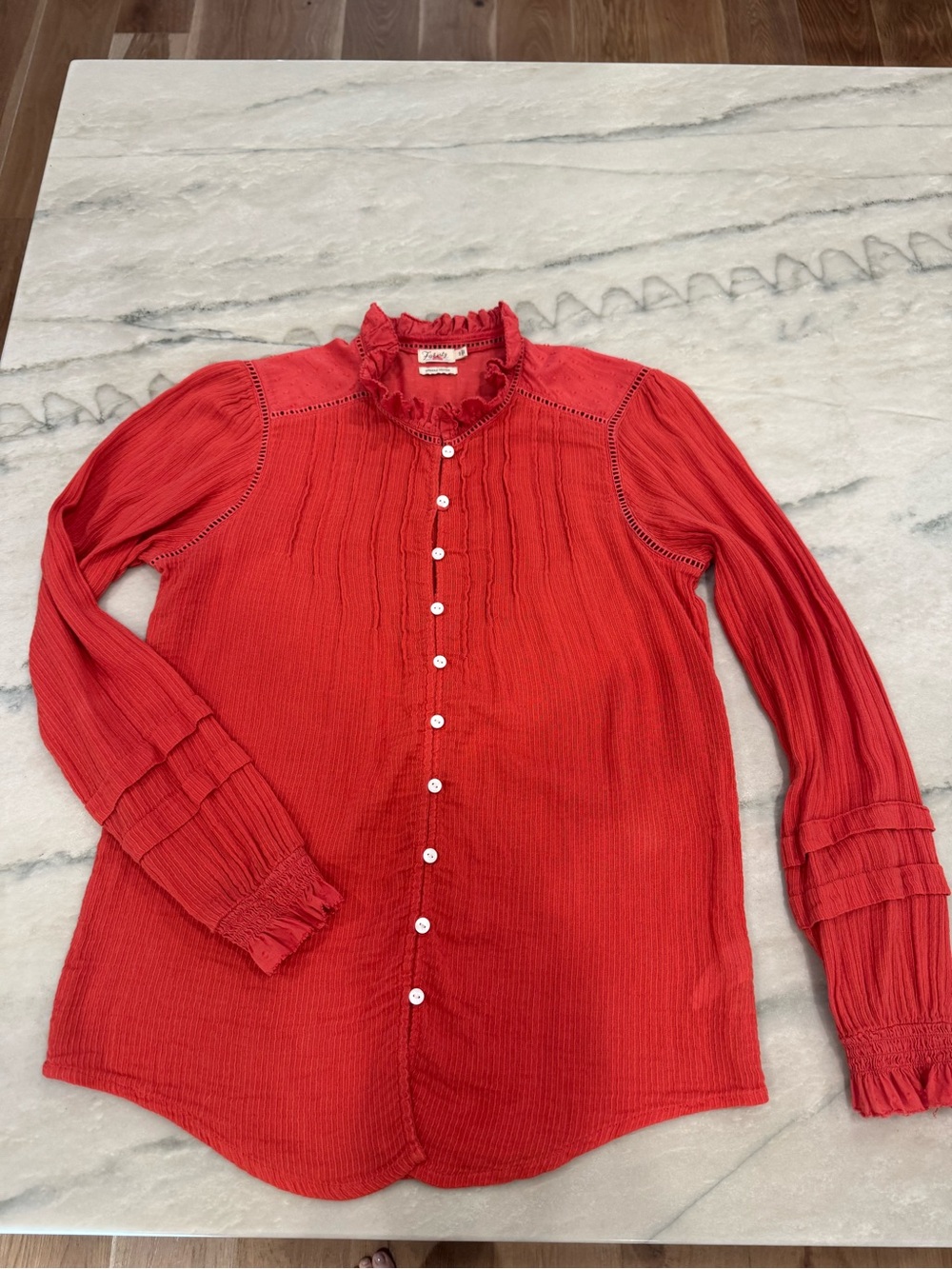 Faherty Willa Top in Carmine Size S